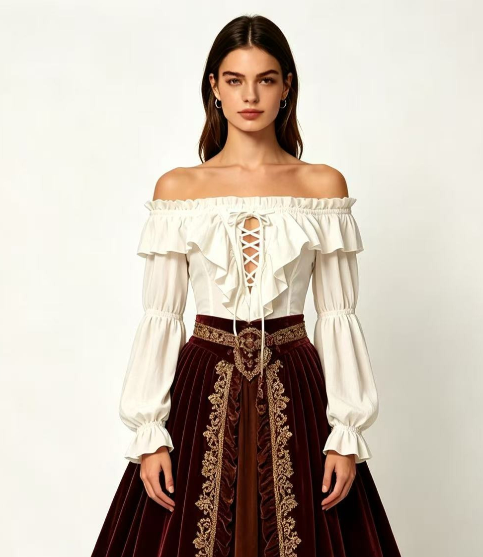 Pirate Blouse Women Medieval P - Costumes recension och pris