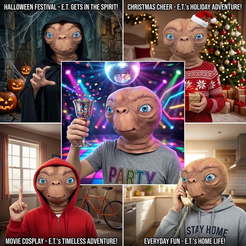 Realistic ET Alien Latex Mask  - Latex Alien Mask Realistic recension och pris