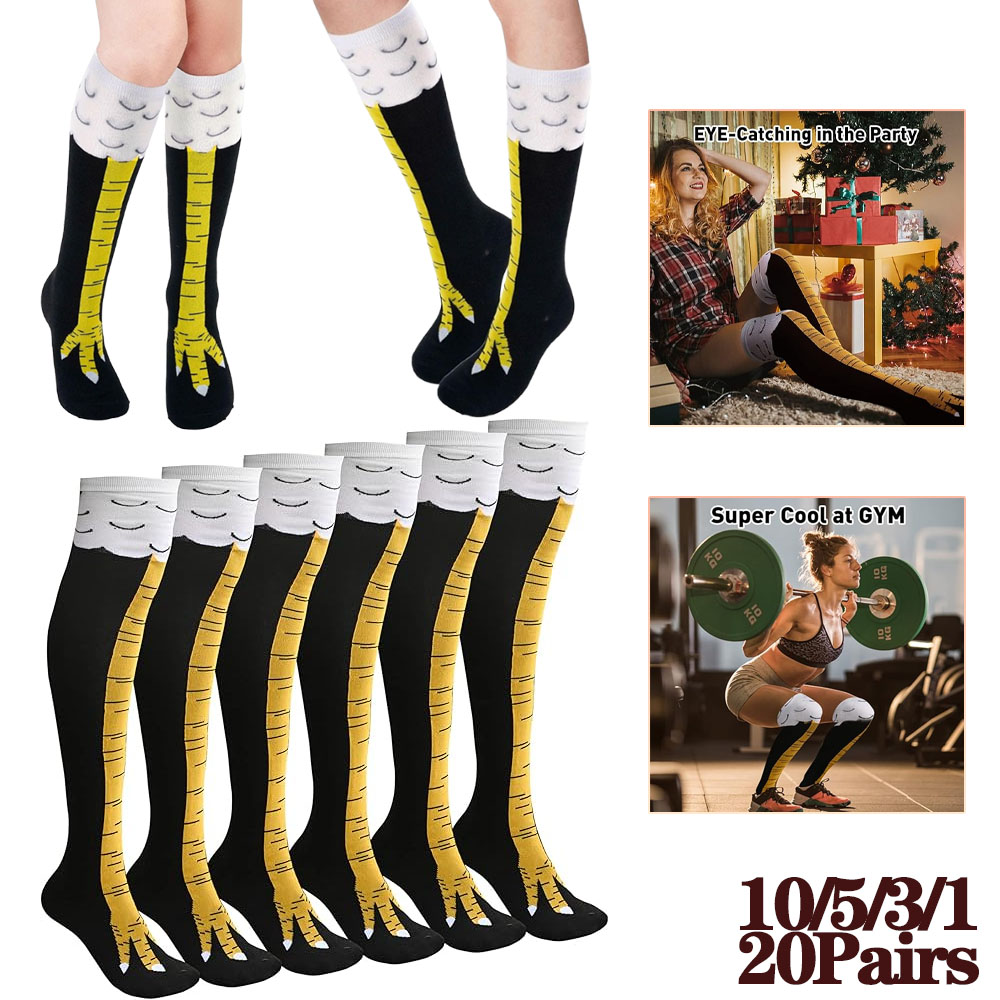 1-20Pairs Funny 3D Chicken Cla - Funny Chicken Leg Socks recension och pris
