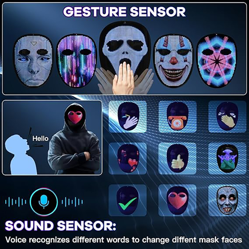 Led Mask with Voice Recognitio - Led Purge Mask Halloween recension och pris