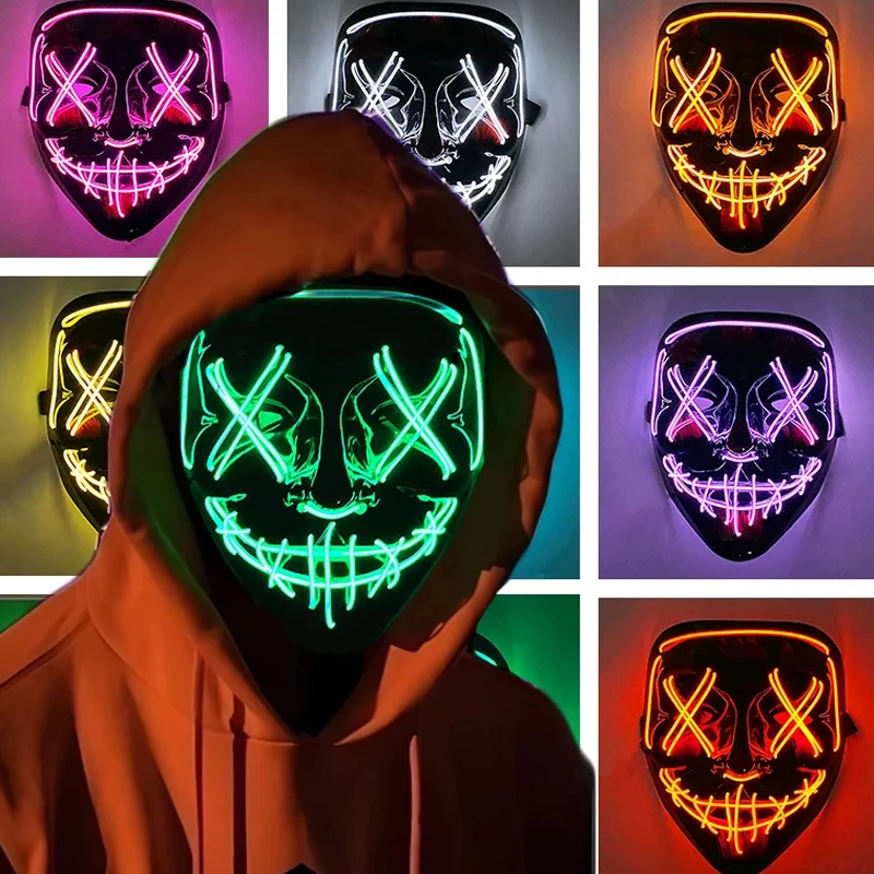 Scary Halloween Cosplay Light  - Led Purge Mask Halloween recension och pris