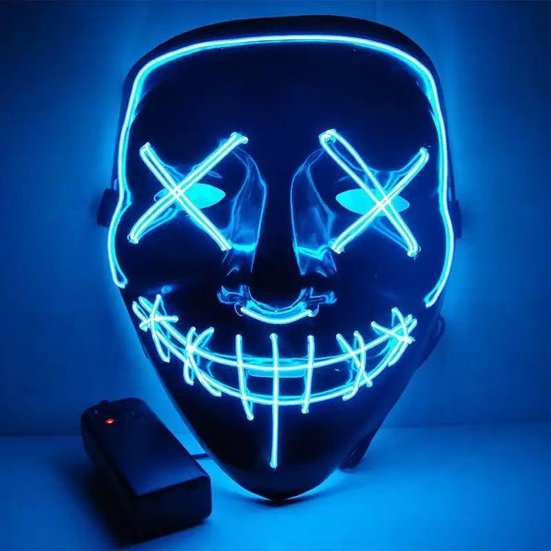LED Glowing Black V-Shaped Mas - Led Purge Mask Halloween recension och pris