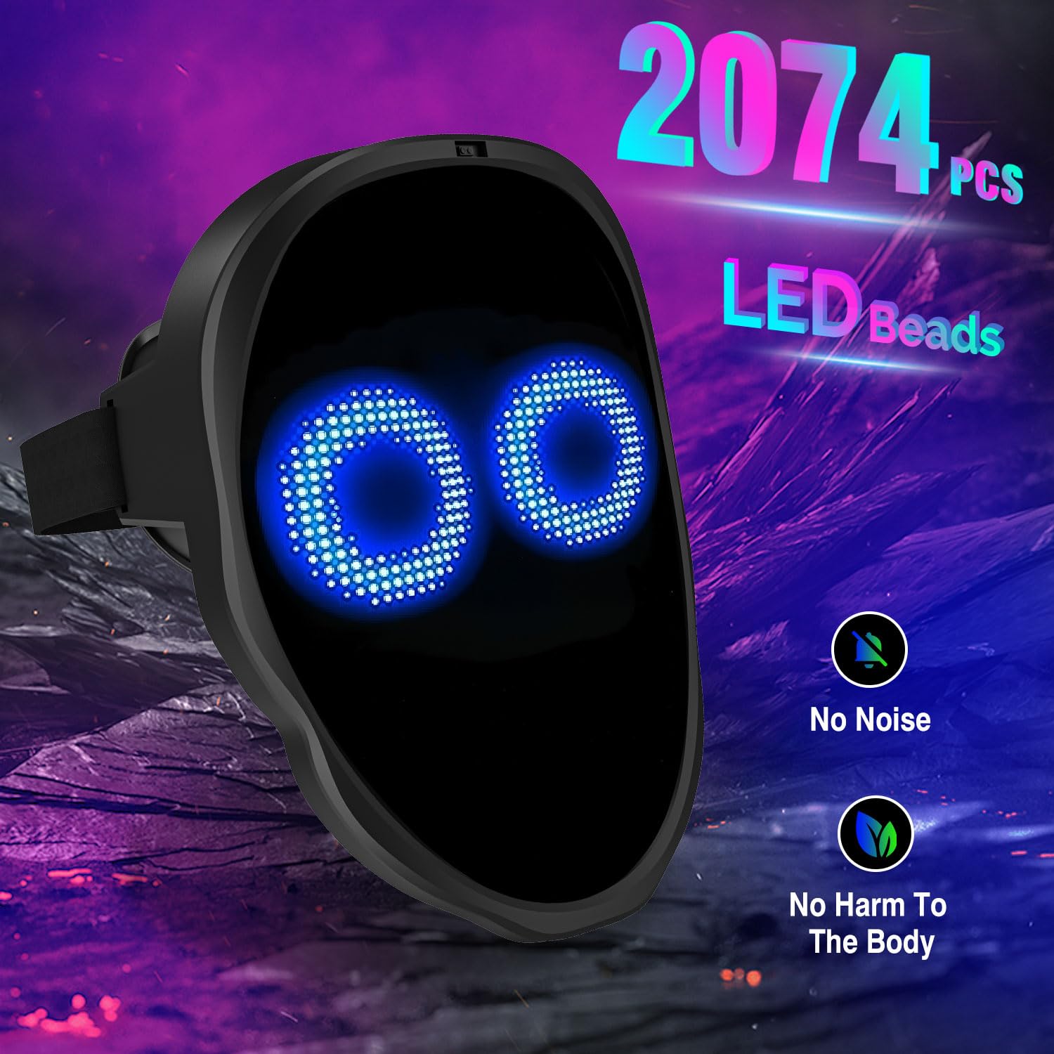 Party LED Light up Mask Gestur - Led Purge Mask Halloween recension och pris