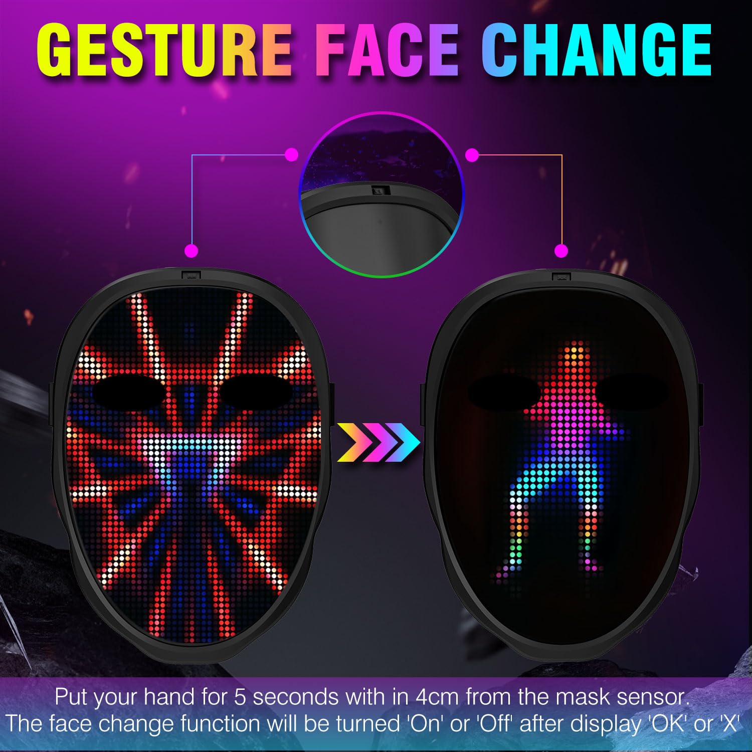 Party LED Light up Mask Gestur - Led Purge Mask Halloween recension och pris
