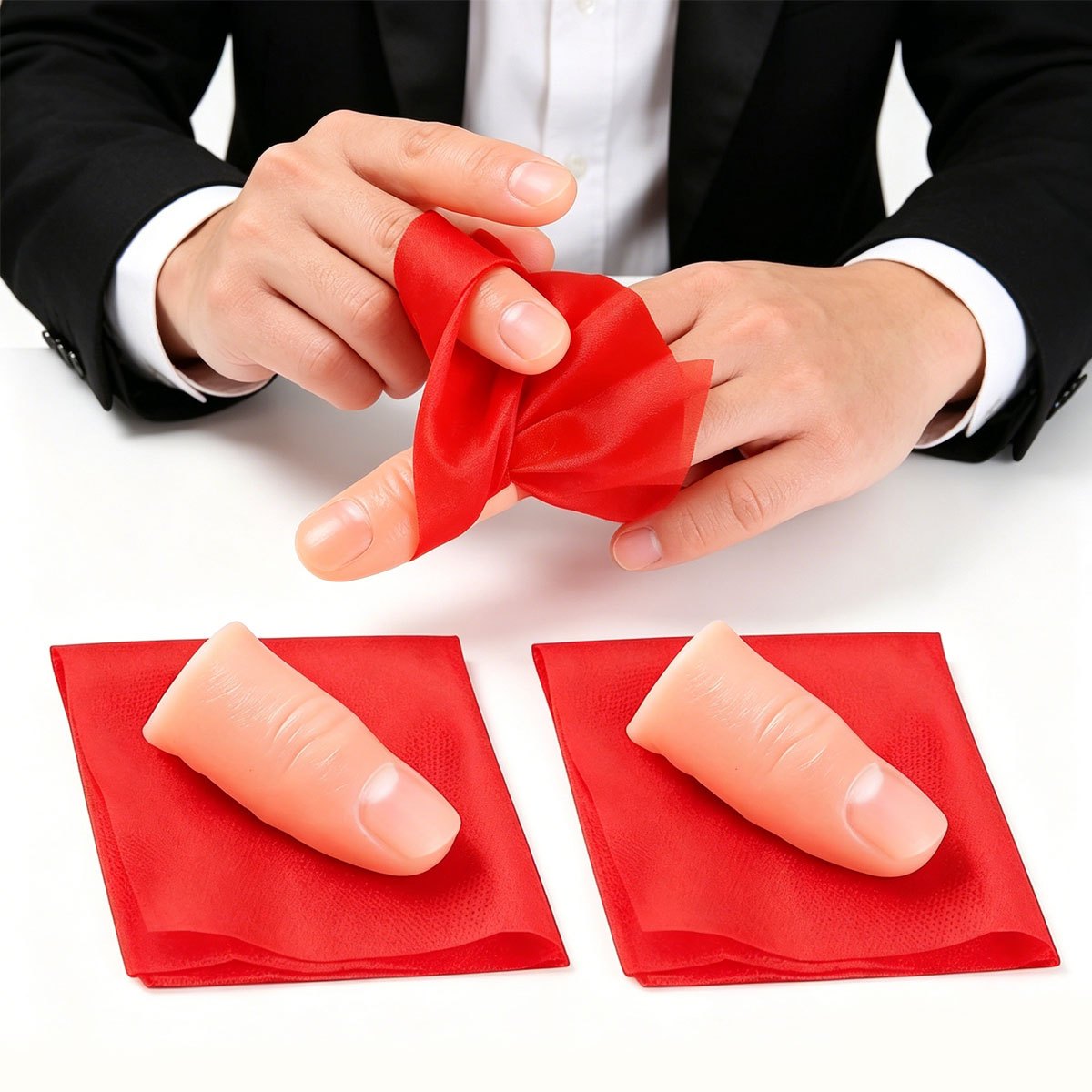 3set Scarf-Vanish Magic Thumb  - Thumb Tip Magic Trick Set recension och pris