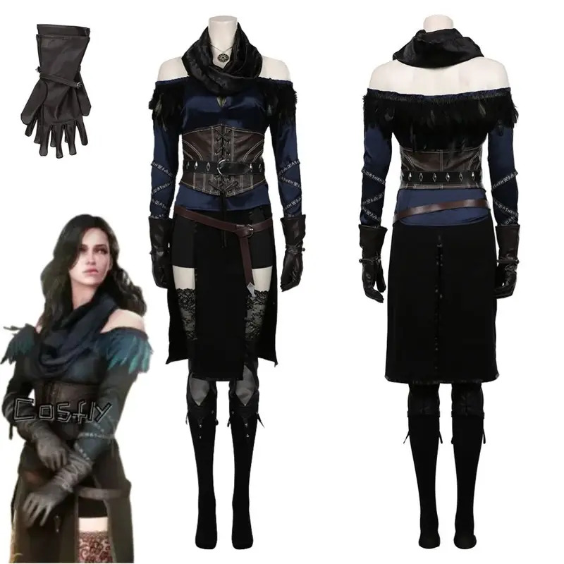 Yennefer Cosplay Fantasia Cost - Medieval Renaissance Dress Women recension och pris