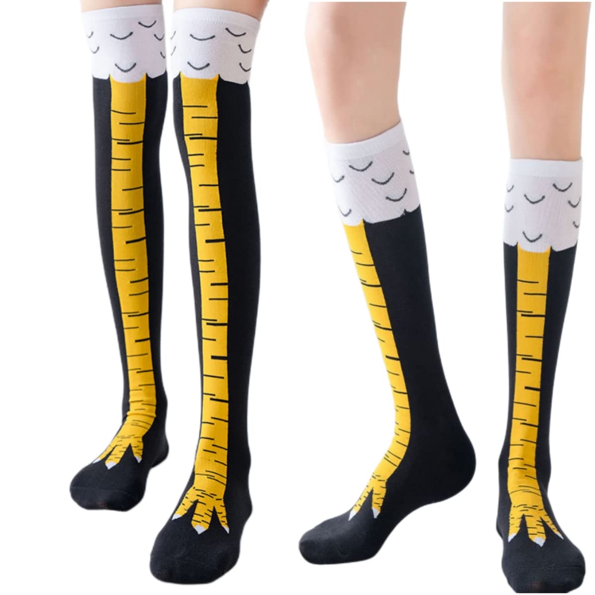 1/2/5 Pairs Women Knee High So - Funny Chicken Leg Socks recension och pris