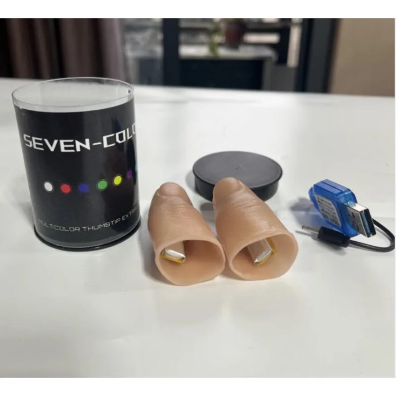 Seven Colors LED Light Thumb T - Thumb Tip Magic Trick Set recension och pris