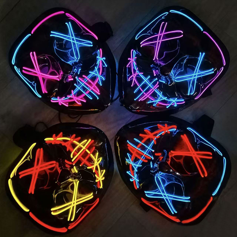 Scary Wireless Luminous LED Pu - Led Purge Mask Halloween recension och pris