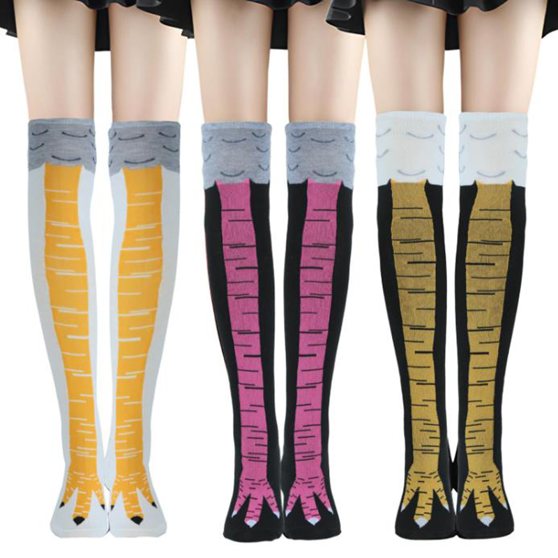 1-4 Pairs Women Knee High Sock - Funny Chicken Leg Socks recension och pris