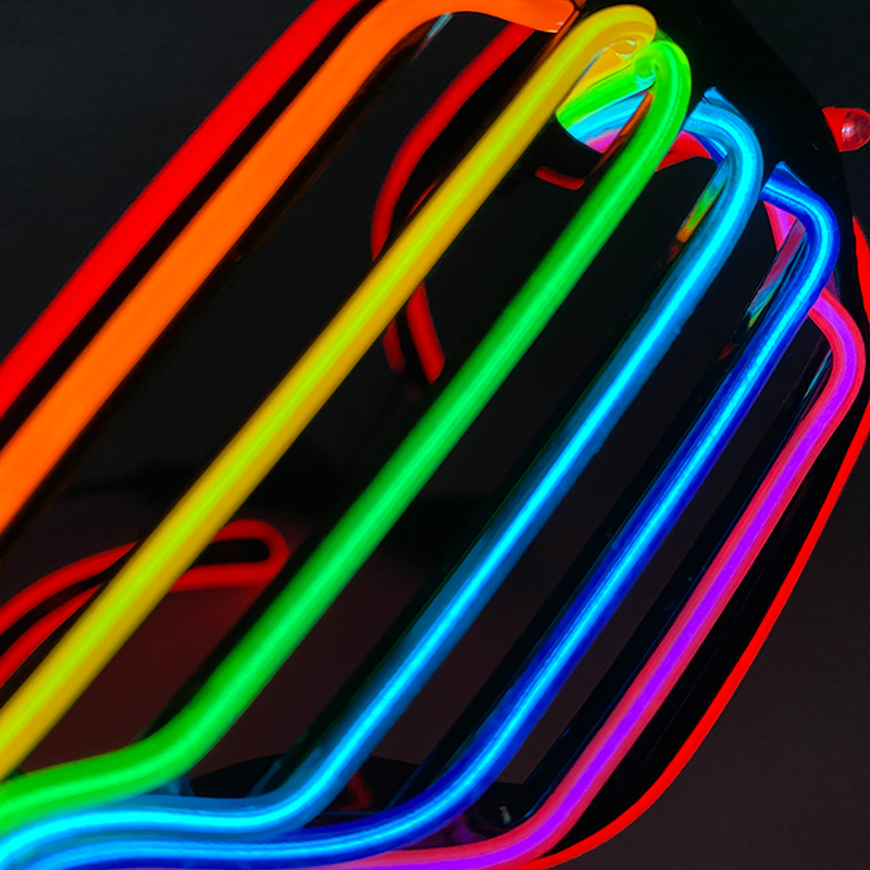 Fluorescent Colorful Glowing G - Glow In The Dark Party Glasses recension och pris
